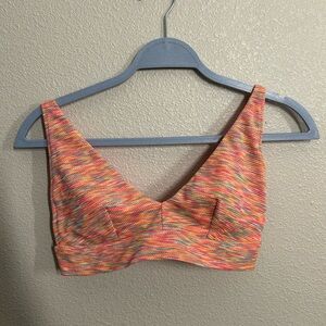 aerie Multicolor Knit Bikini Top - Pink Orange Yellow